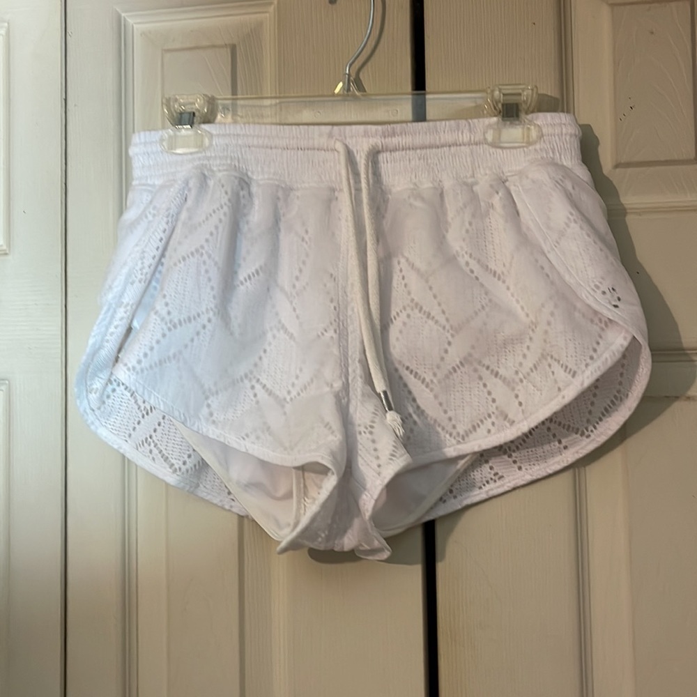 Free People FP Movement White Athletic Shorts Drawstring Waistband Small Y2K? - Picture 2 of 16